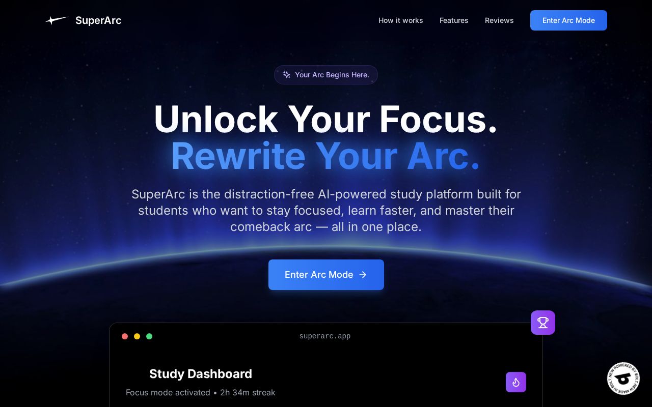 Preview of SuperArc - AI Powered Study Platform