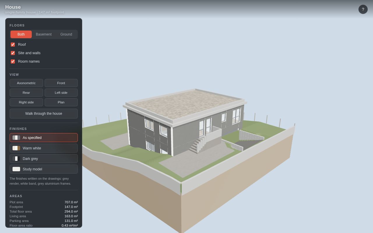 Preview of Interactive 3D model of a two-storey house, generated from its architectural drawings