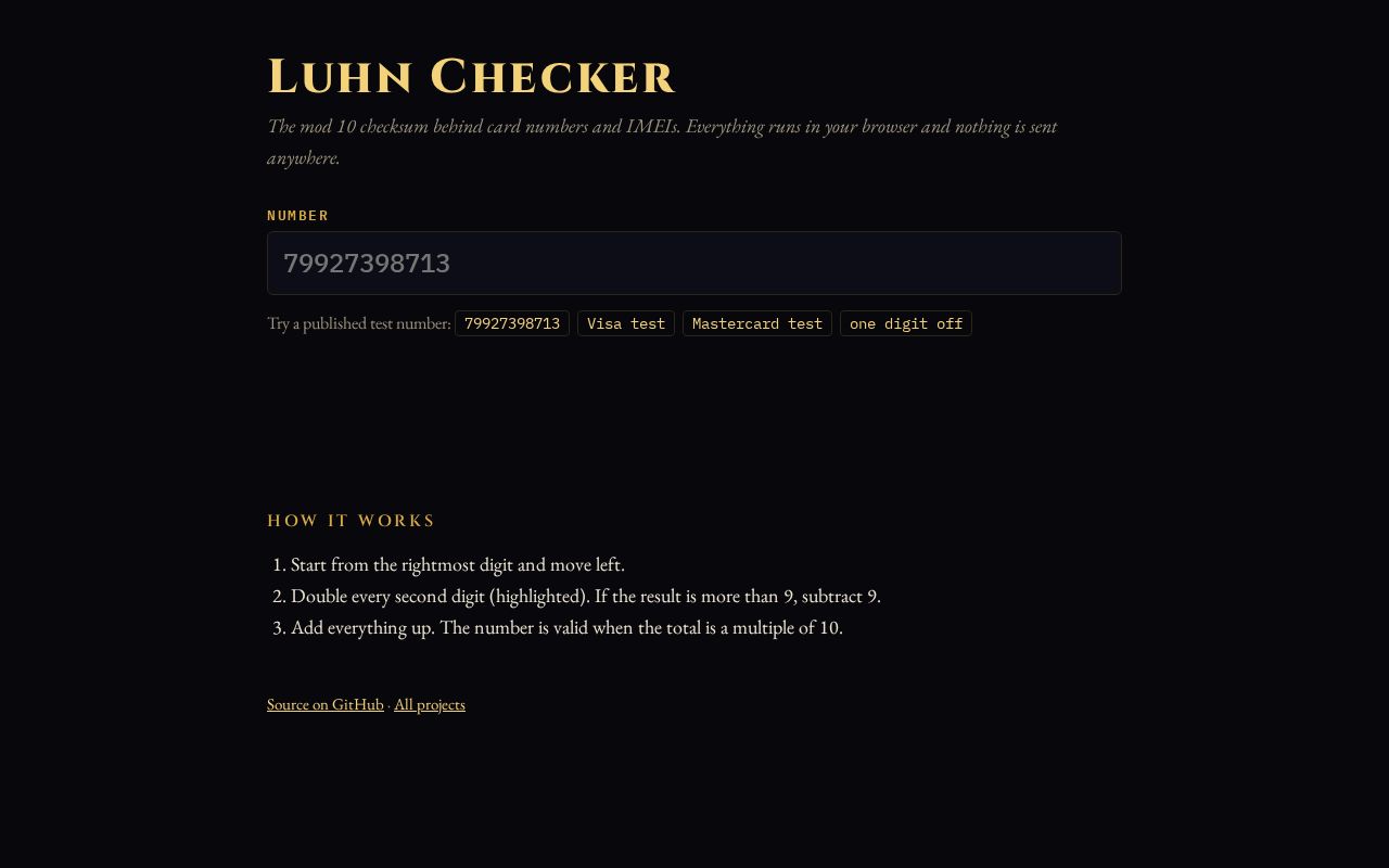 Preview of Luhn Algorithm