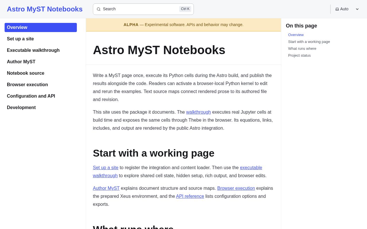 Preview of Astro MyST Notebooks