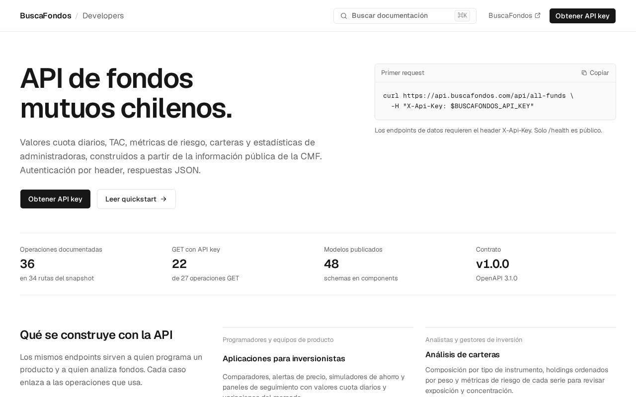 Preview of Buscafondos Developers
