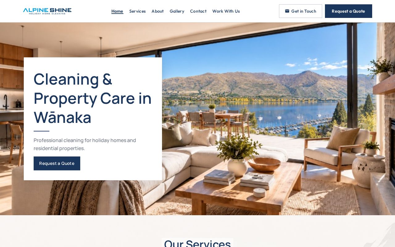 Preview of Alpine Shine Website