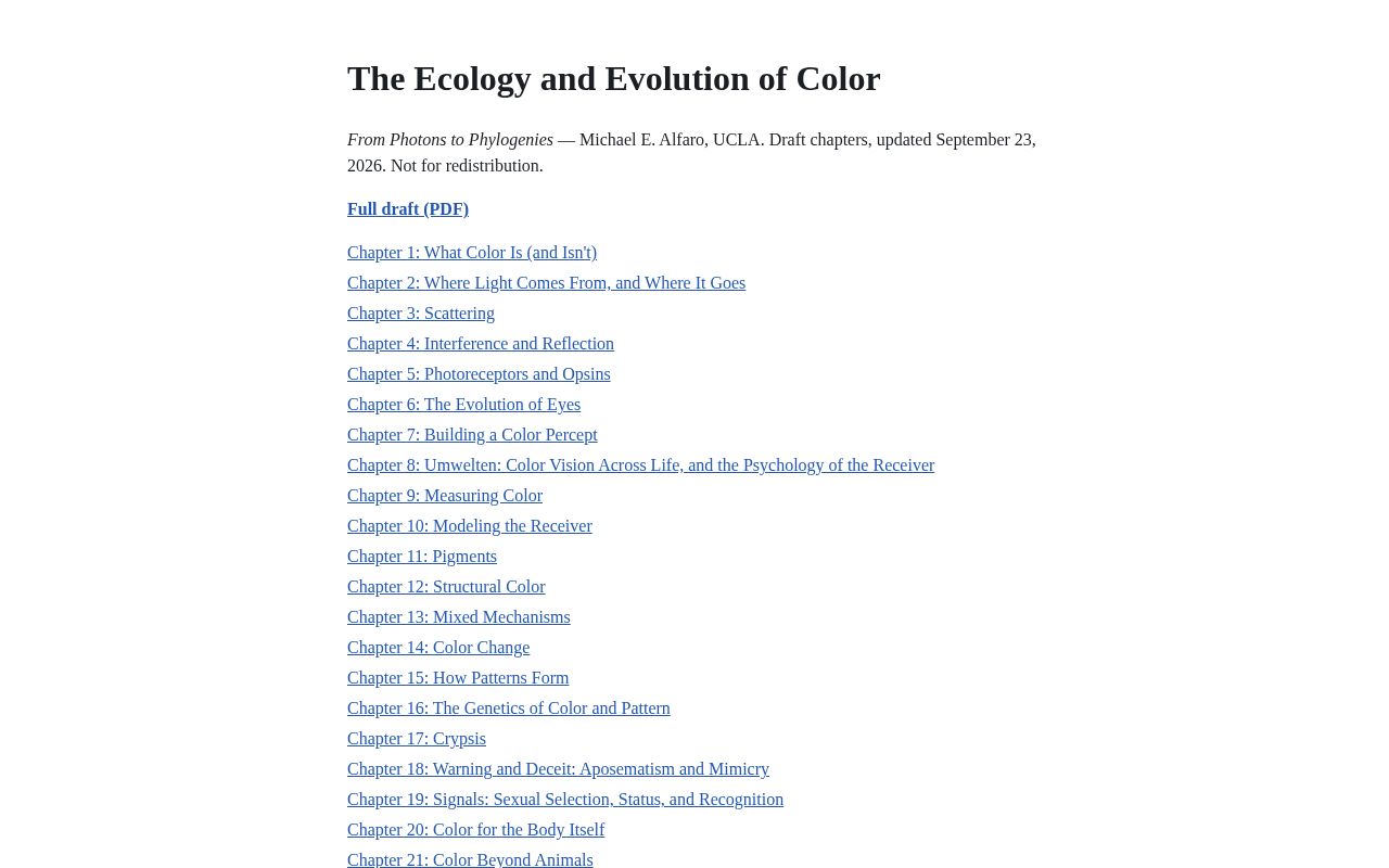 Preview of The Ecology and Evolution of Color