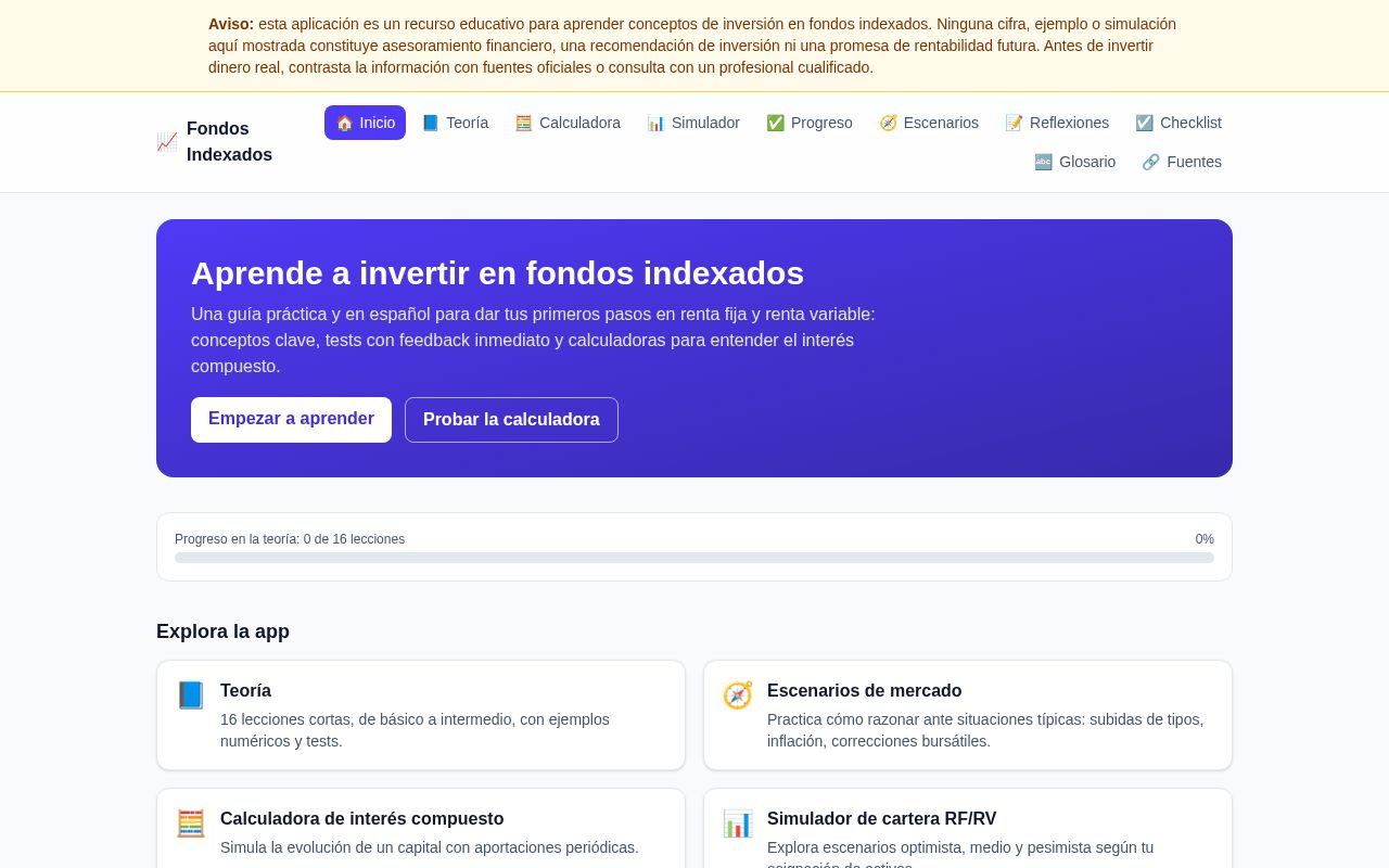 Preview of Fondos Indexados App