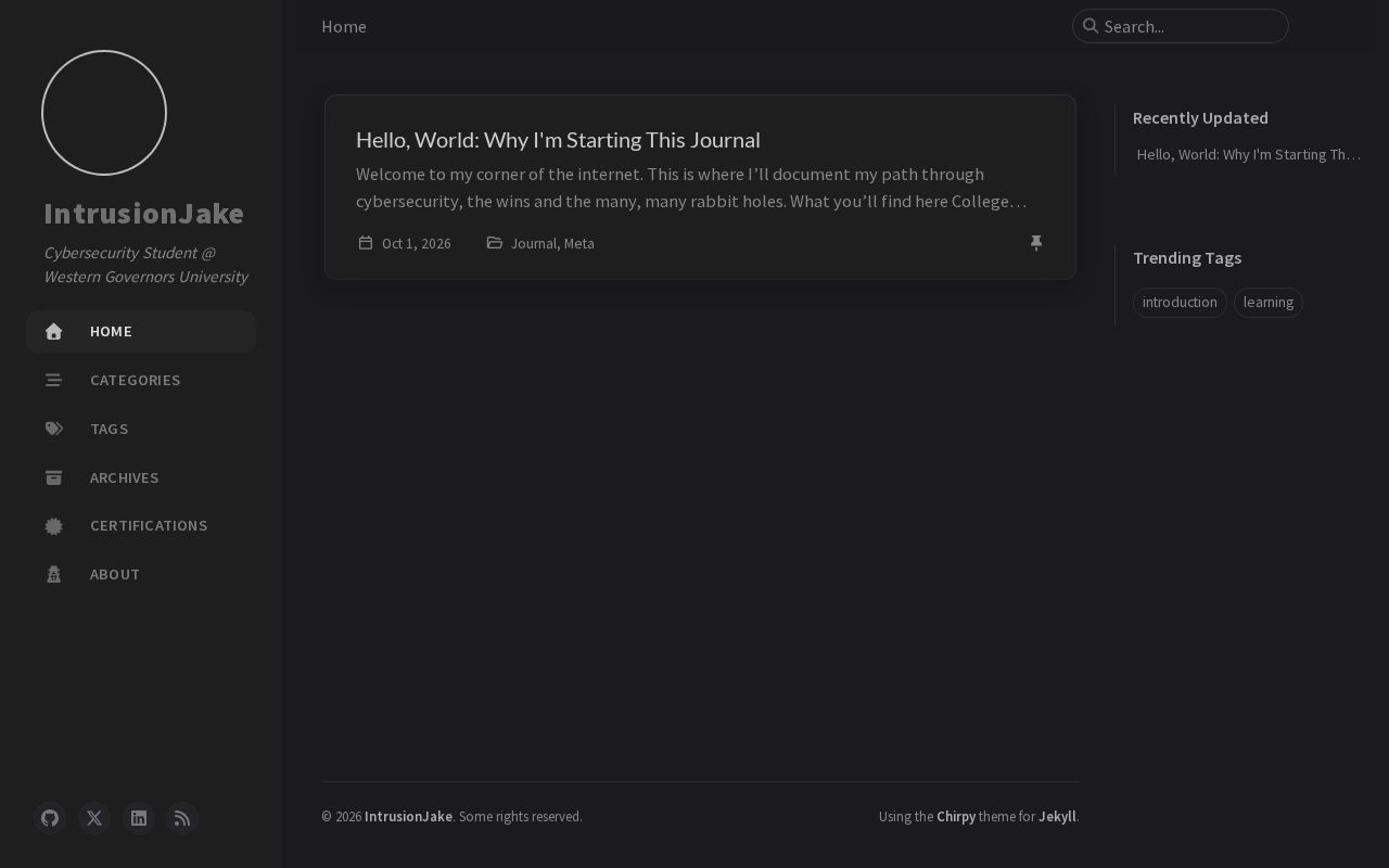 Preview of Intrusionjake Github Io