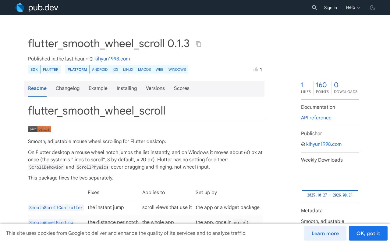 Preview of Flutter Smooth Wheel Scroll