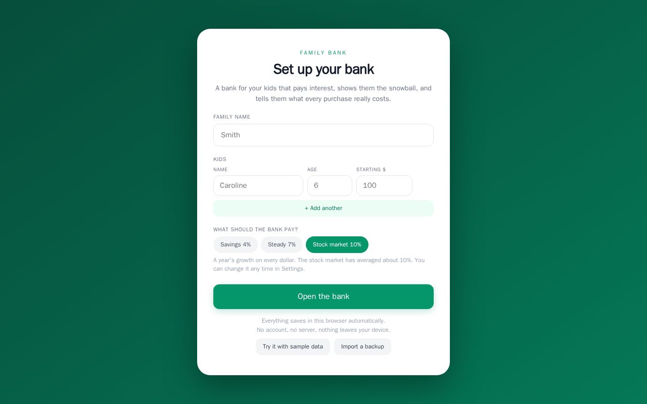 Preview of Family Bank