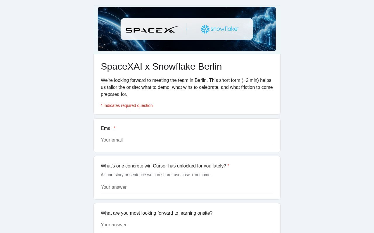 Preview of Snowflake Berlin Survey