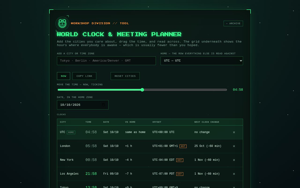 Preview of World Clock Slippylabs Com