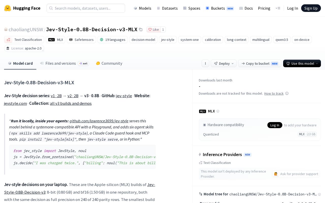 Preview of chaoliangUNSW/Jev-Style-0.8B-Decision-v3-MLX