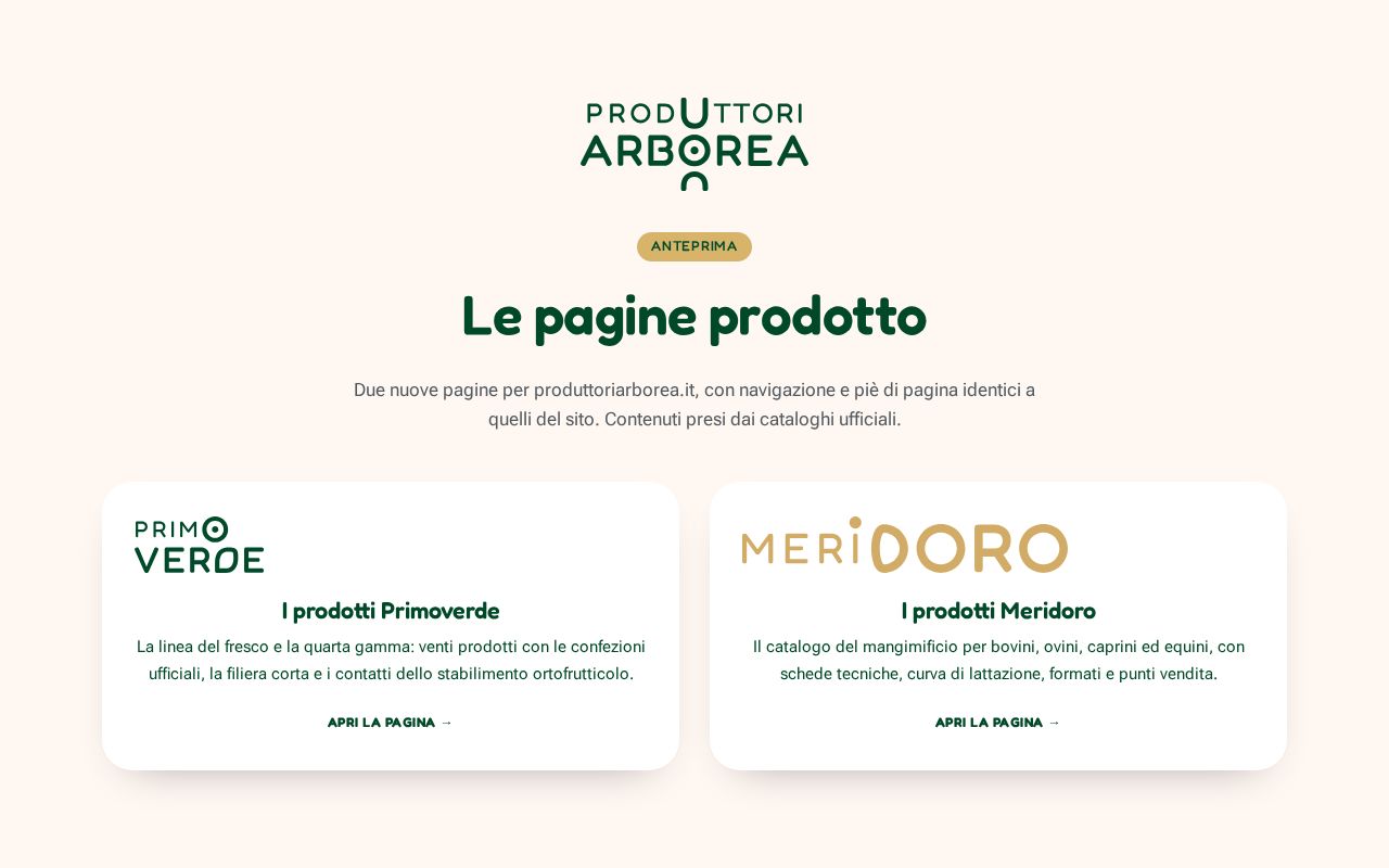 Preview of Produttori Arborea Pagine Prodotto