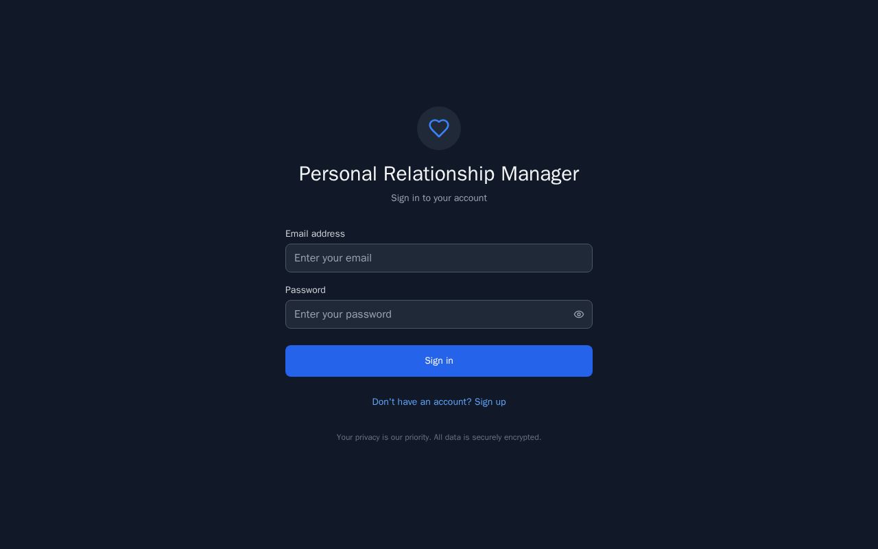 Preview of Personal Relationship Manager