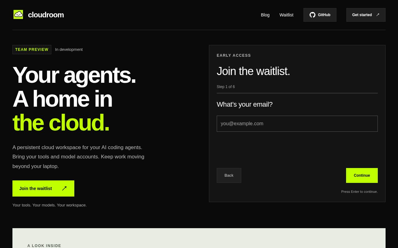 Preview of Cloudroom Gui