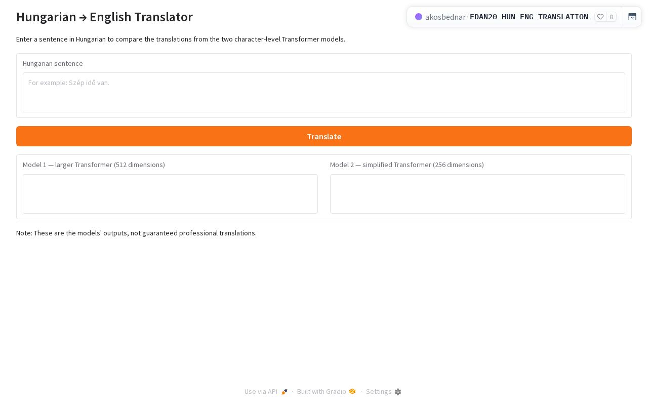 Preview of Hungarian to English Translator