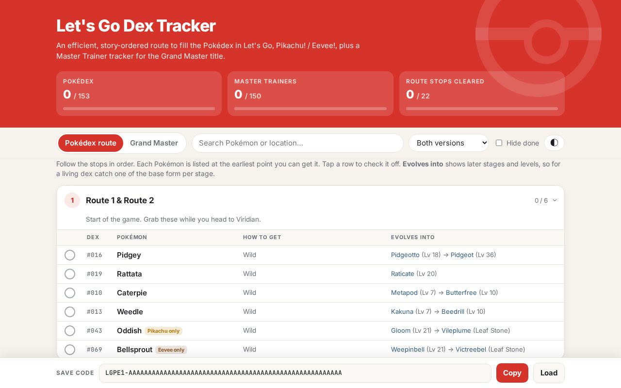 Preview of Letsgo Dex Tracker
