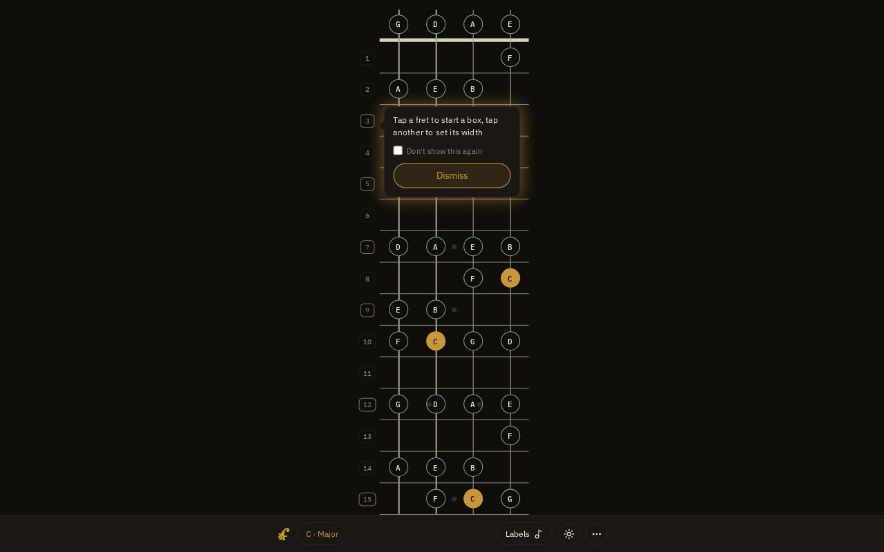 Preview of Mobile-first scale and fingering visualizer for mandolin, guitar, and ukulele