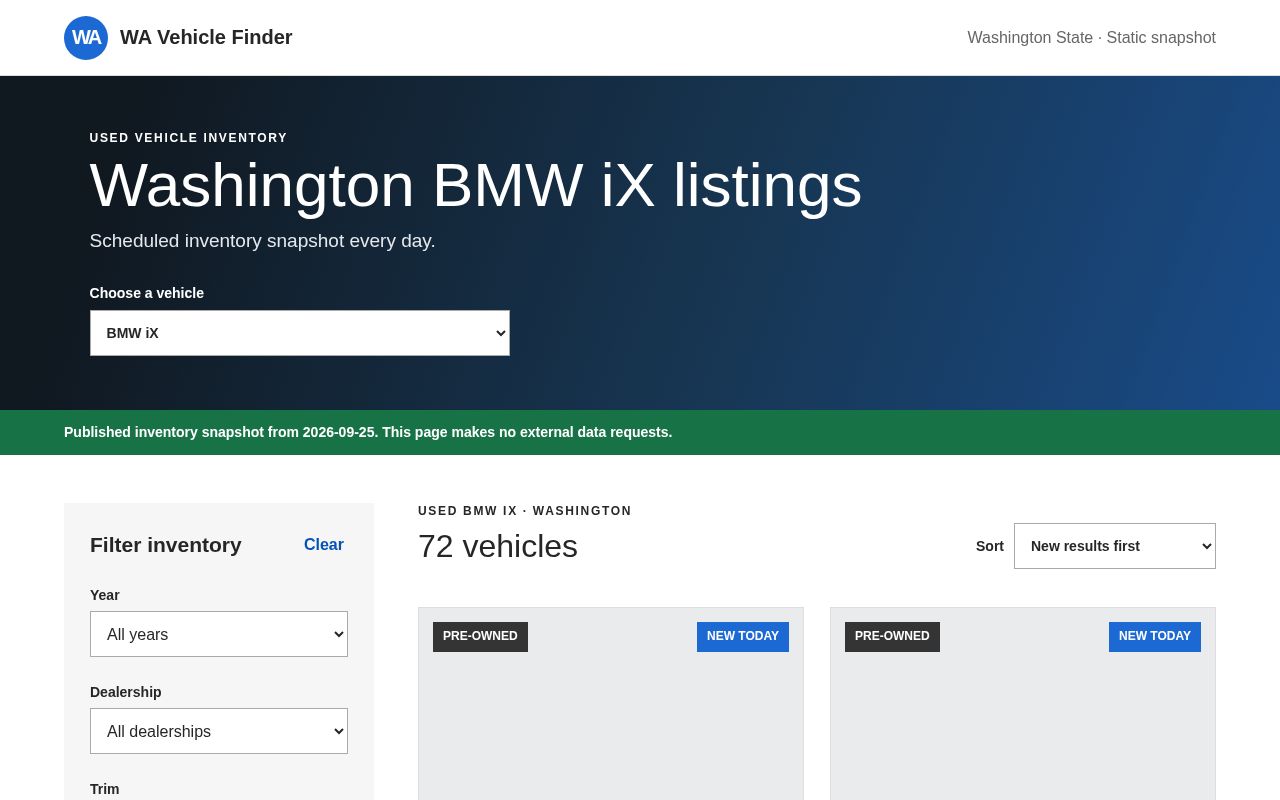 Preview of WA Vehicle Finder