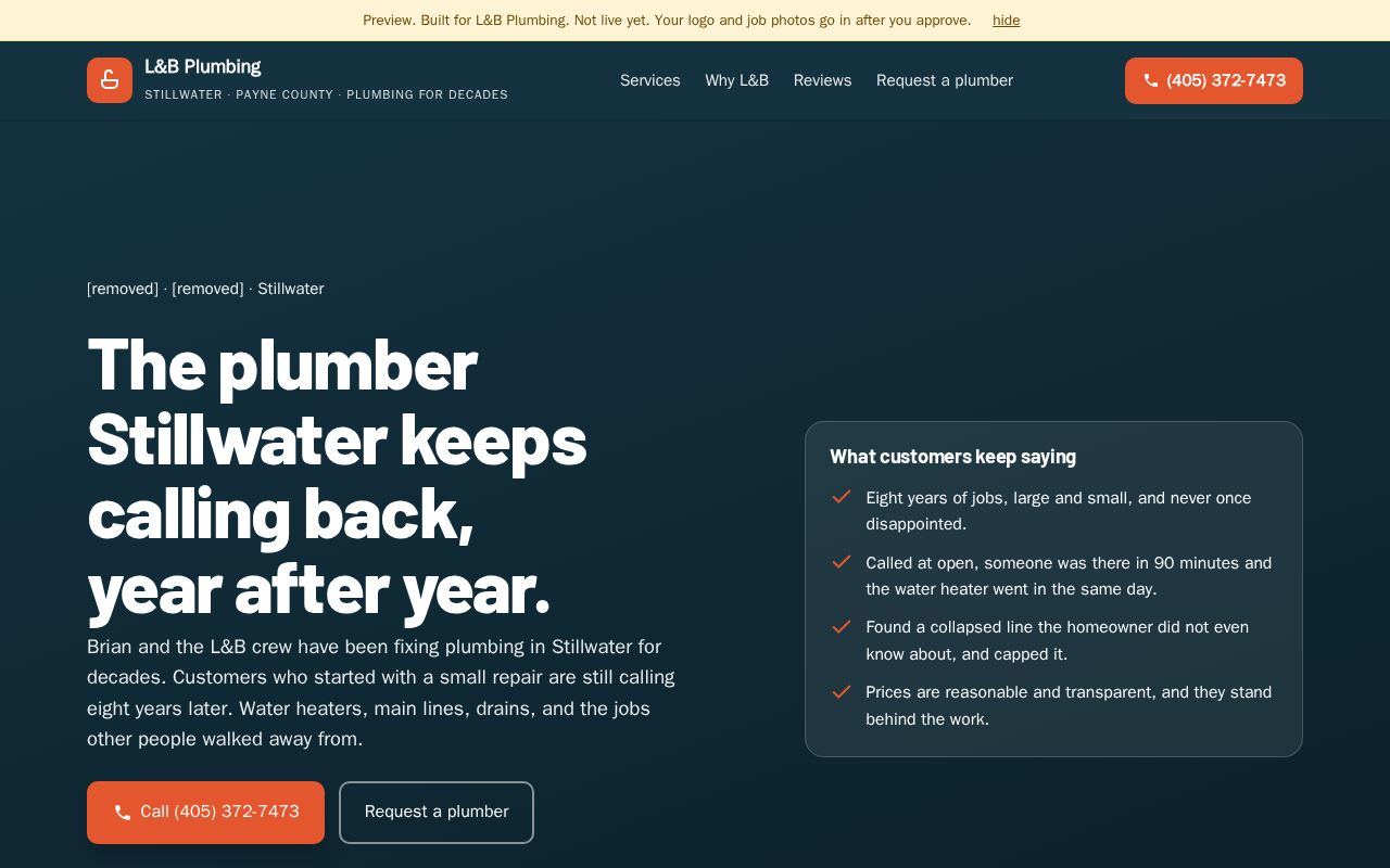 Preview of Lb Plumbing Stillwater Preview