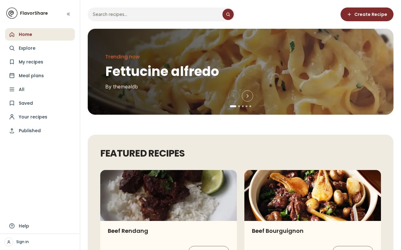 Preview of FlavorShare Home Cooking