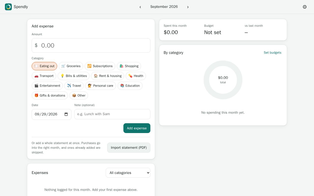 Preview of Spendly