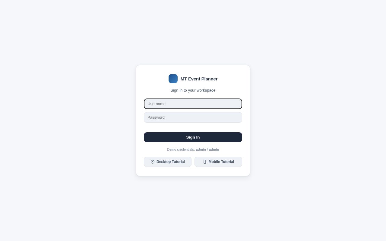Preview of Event Planner