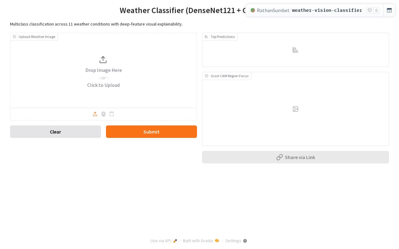 Preview of Weather Vision Classifier