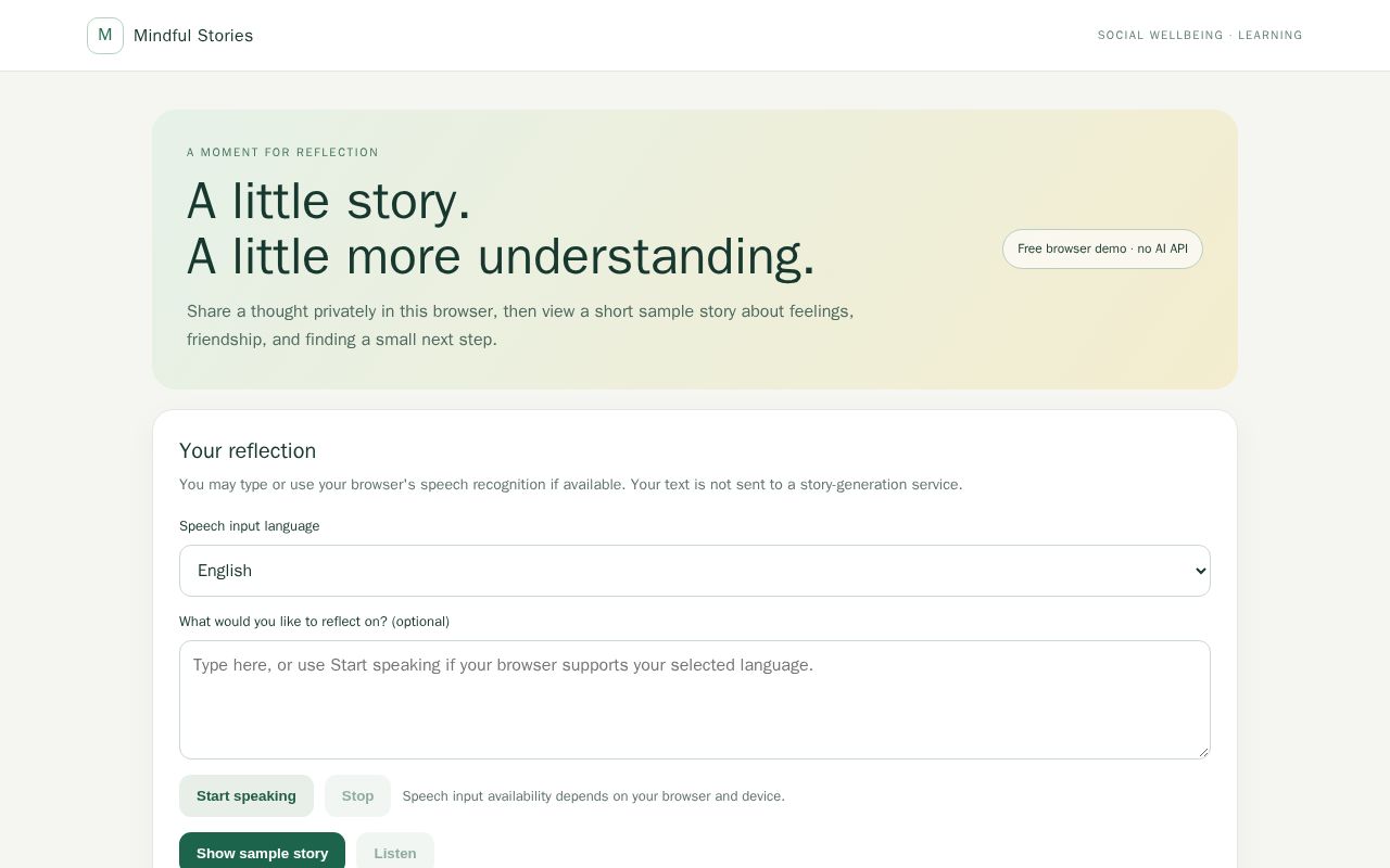 Preview of Mindful Stories - Social Wellbeing