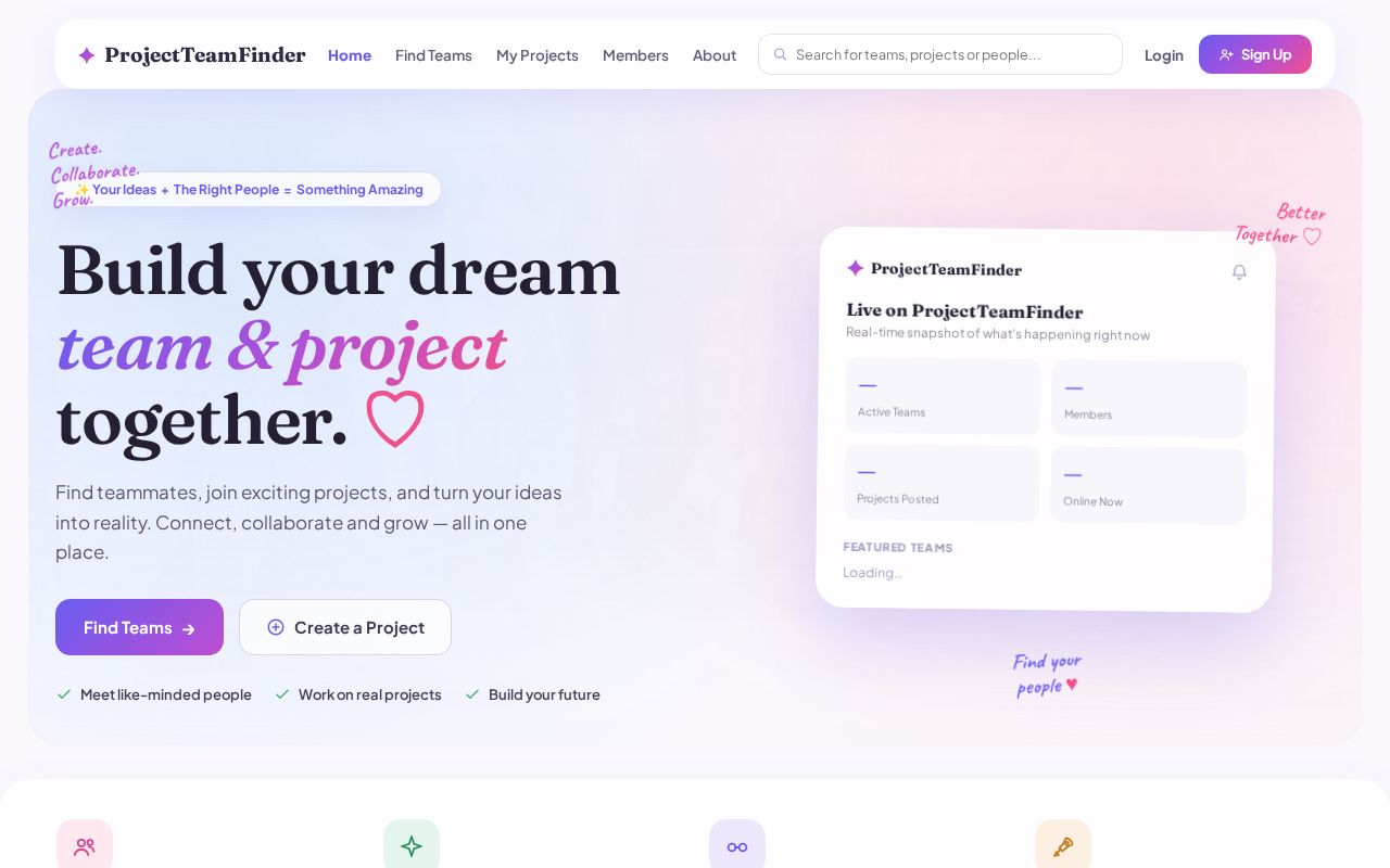Preview of ProjectTeamFinder