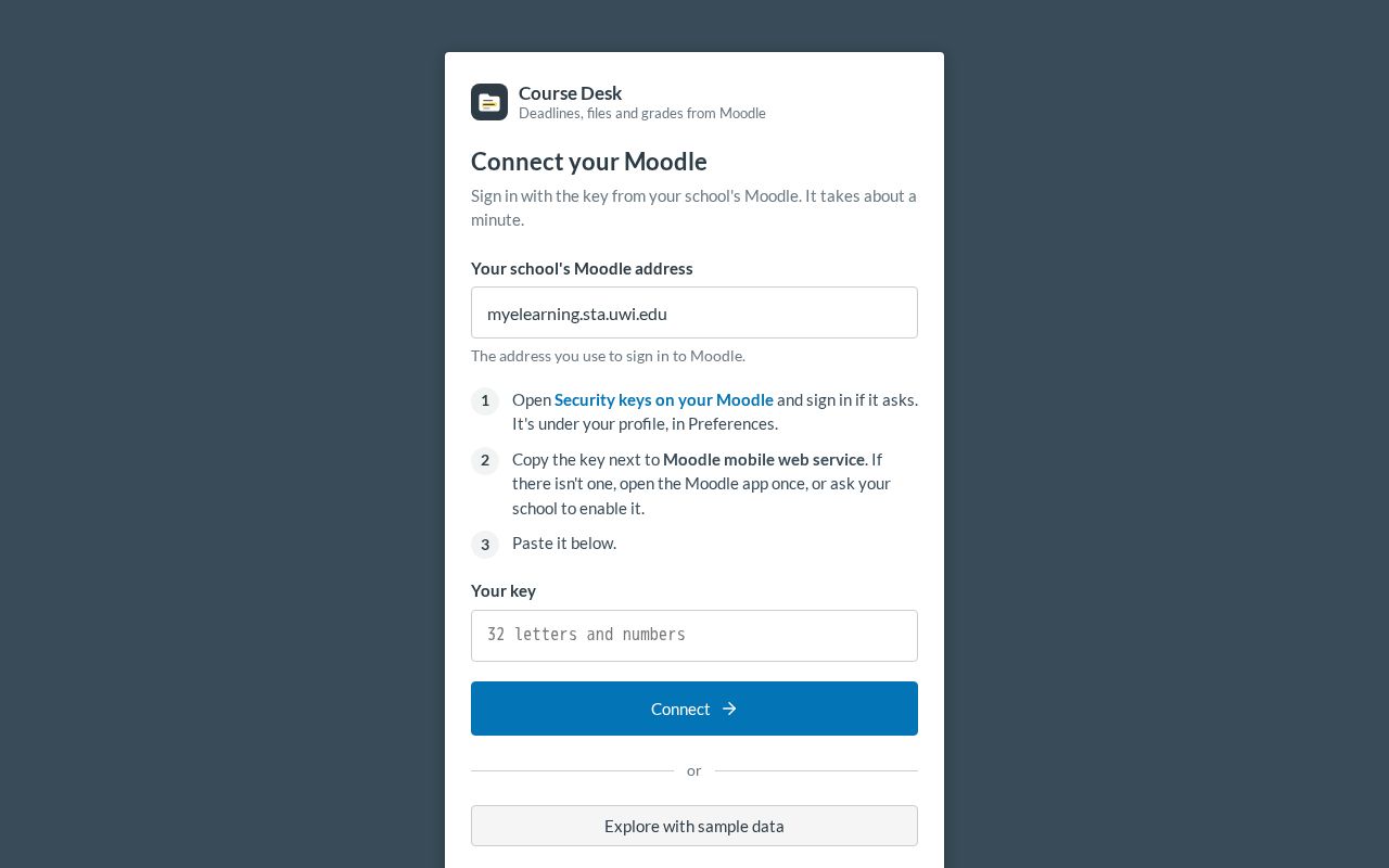 Preview of Course Desk