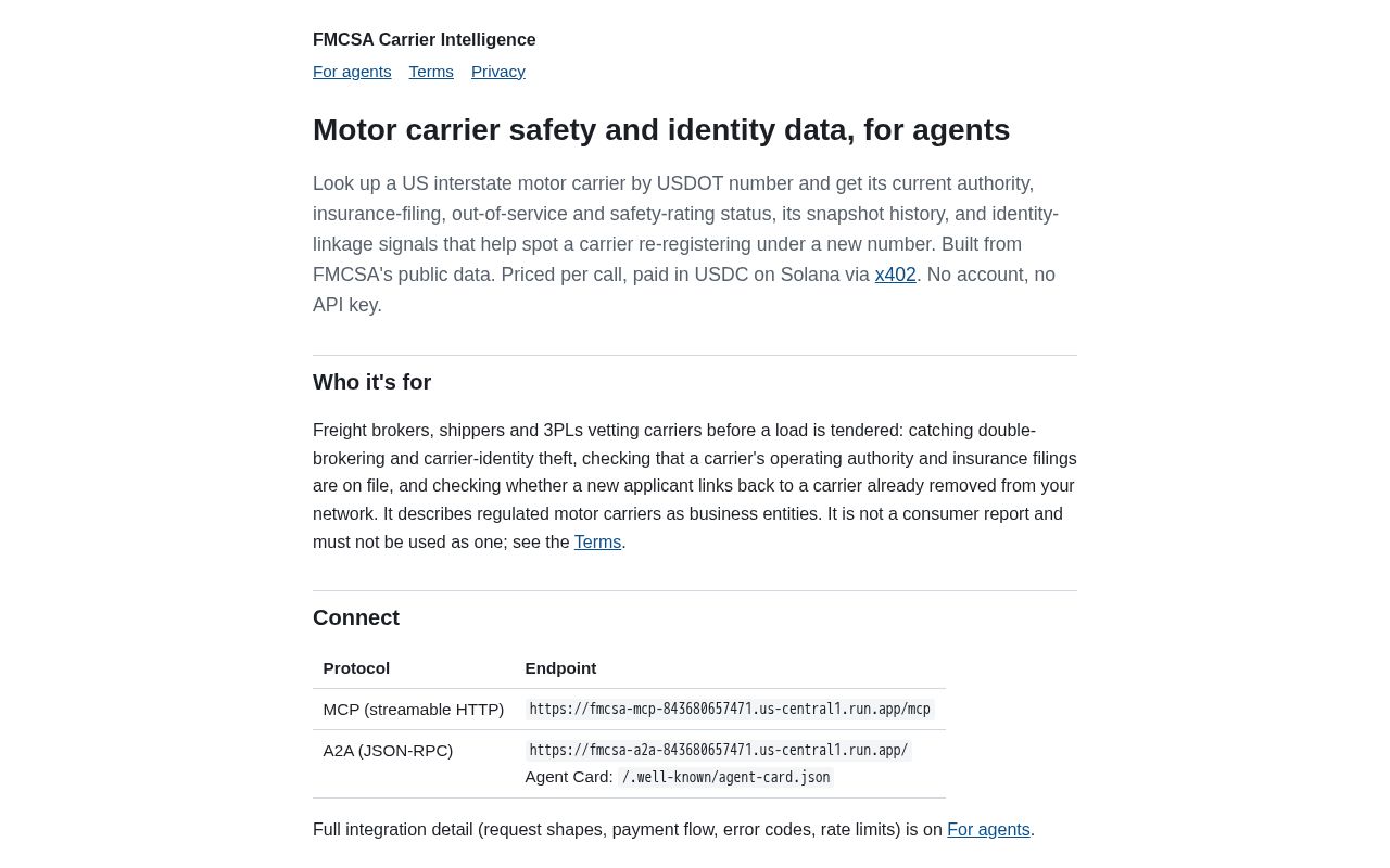 Preview of FMCSA Carrier Intelligence