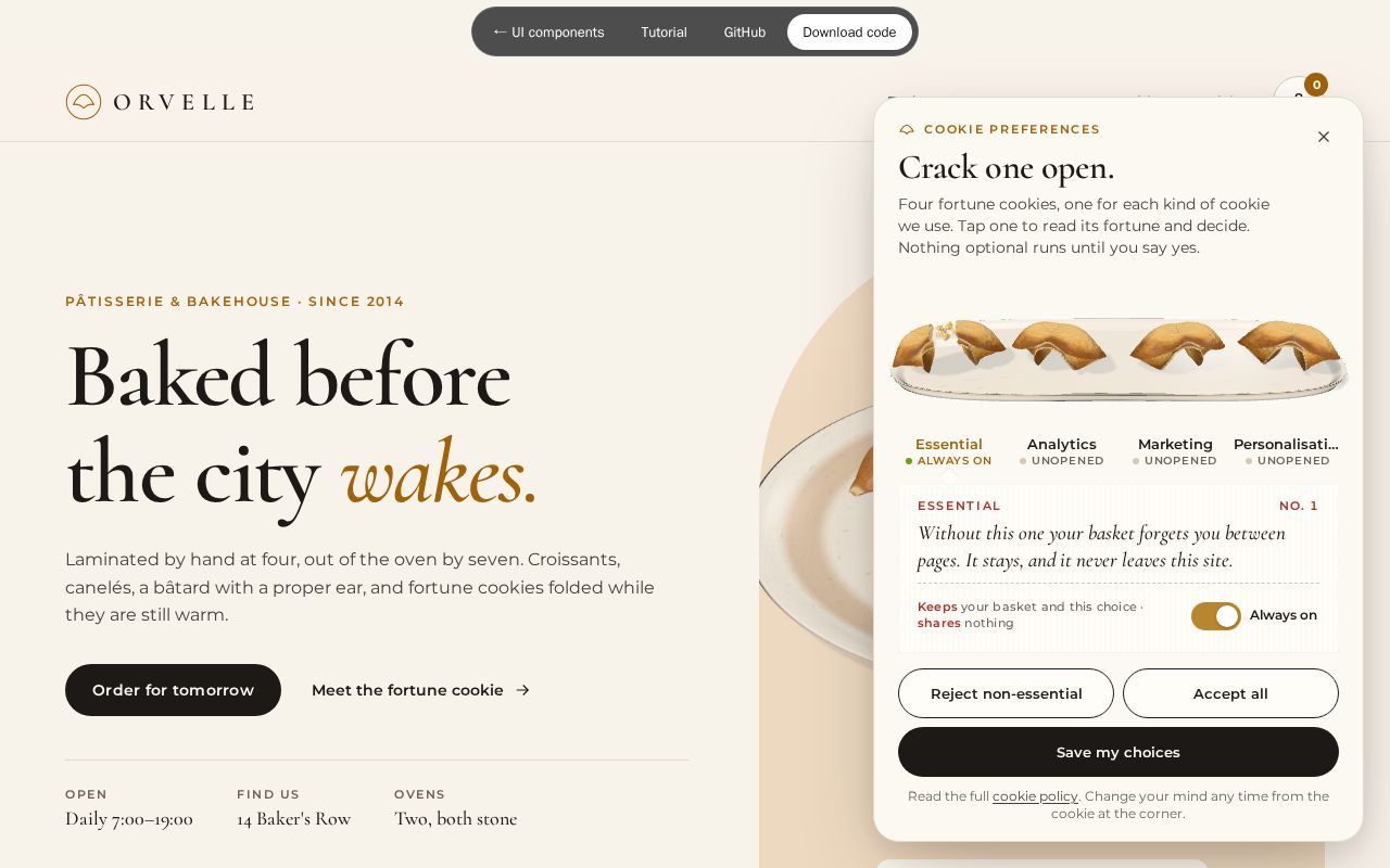 Preview of Domvybe Fortune Cookie Consent