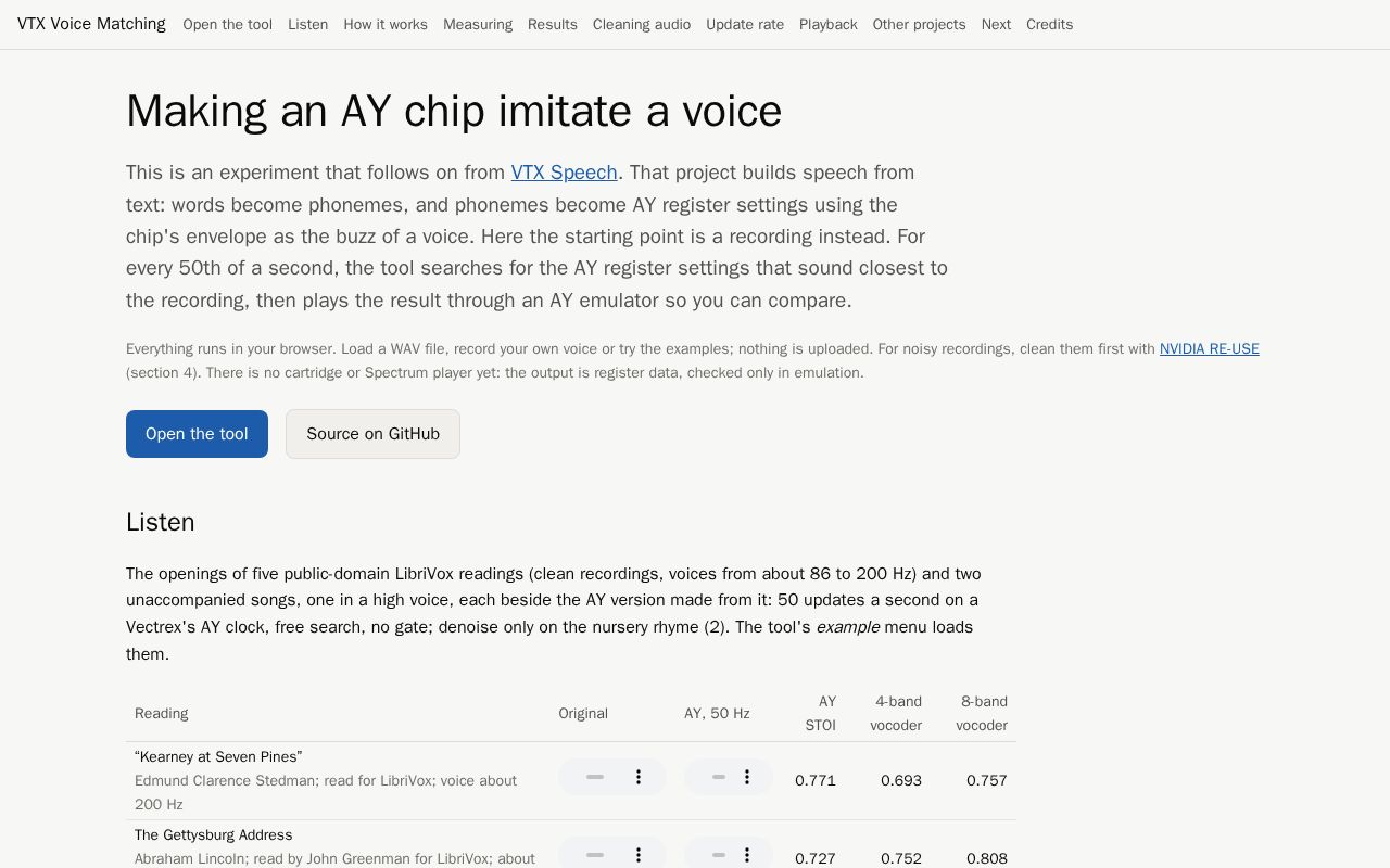 Preview of Vtx Voice Matching