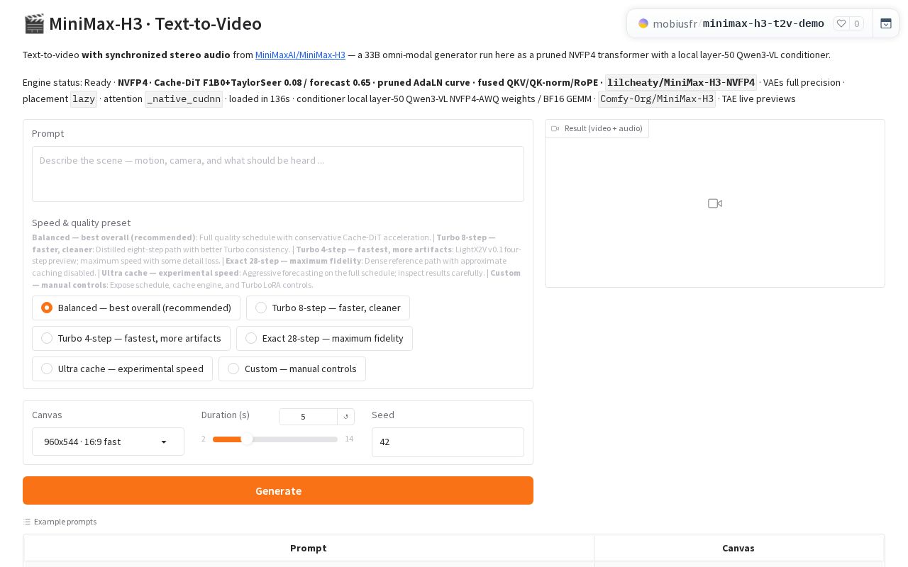 Preview of MiniMax-H3 T2V Demo