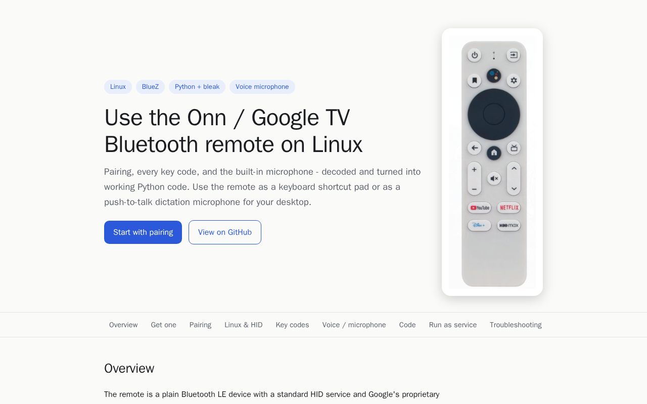 Preview of Onn Remote Linux