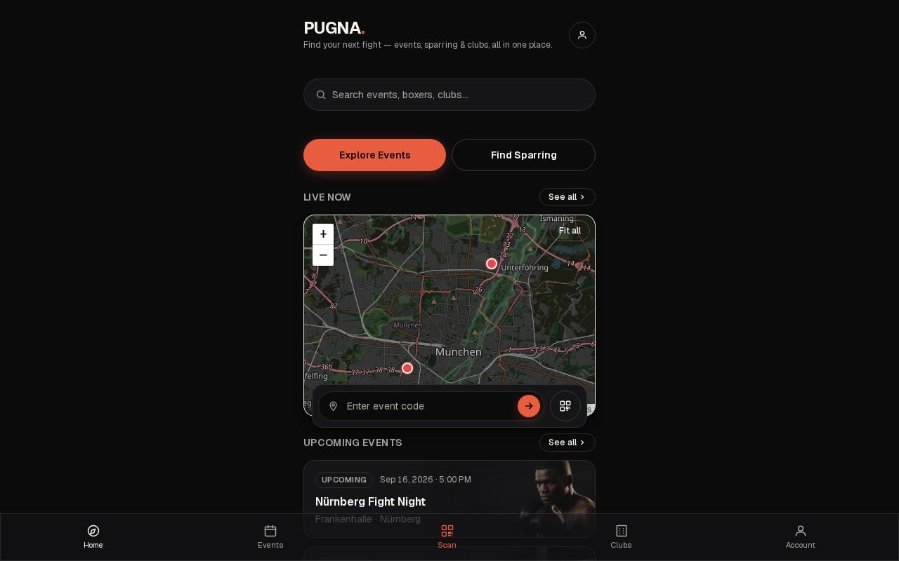 Preview of the app for fighters
