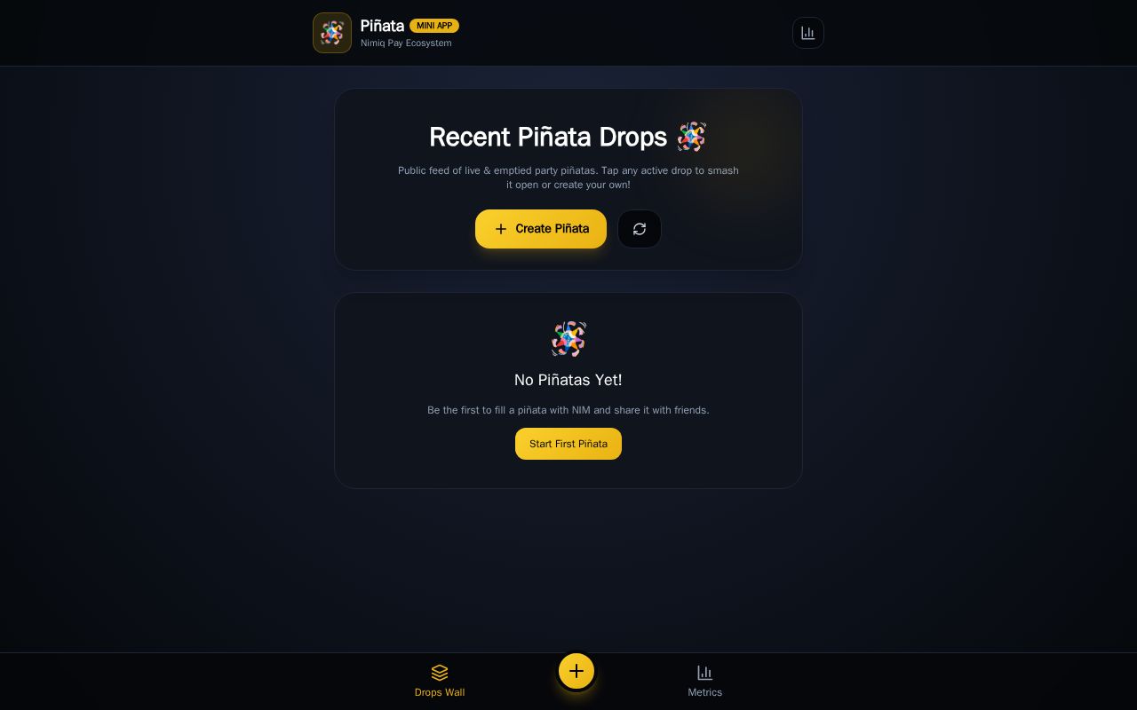 Preview of Pinata Nimiq Miniapp