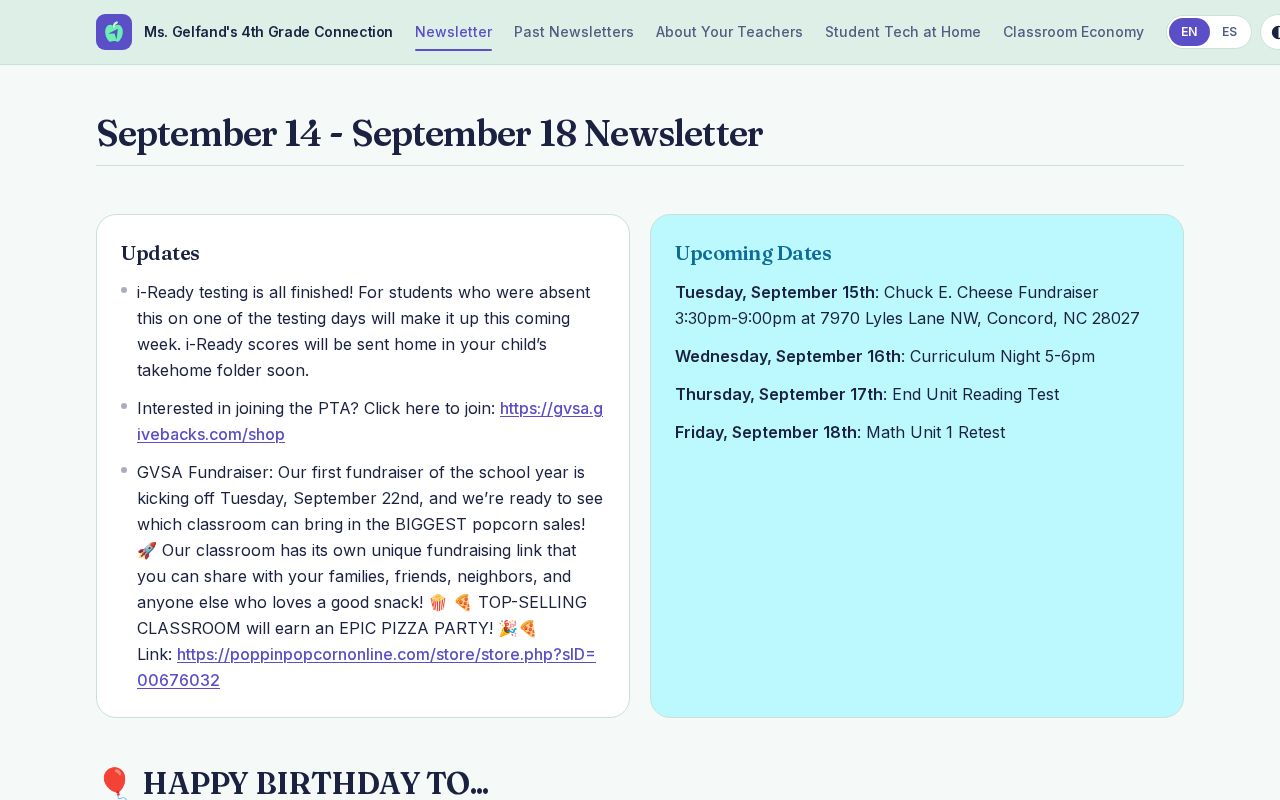 Preview of Ms Gelfands Newsletters
