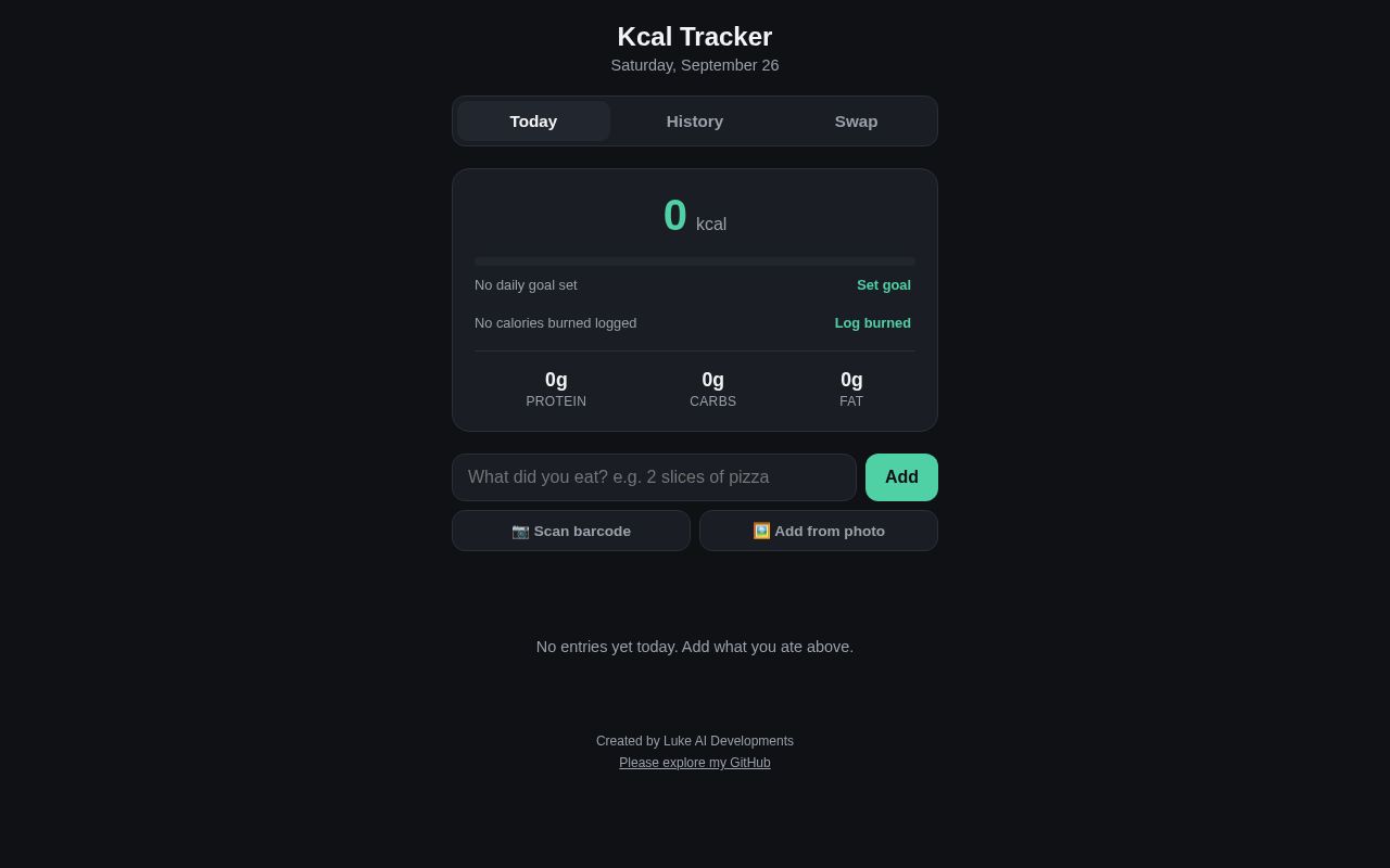 Preview of Kcal Tracker