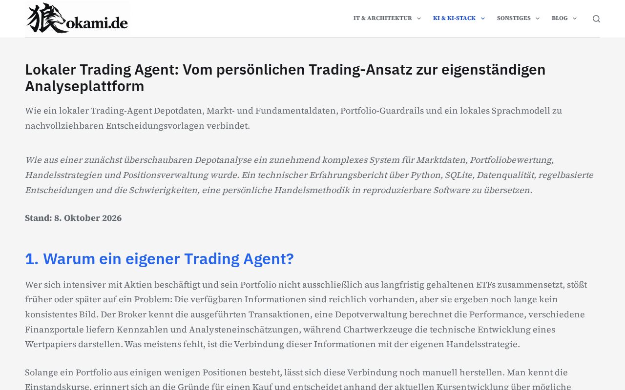 Preview of KI Trading Agent