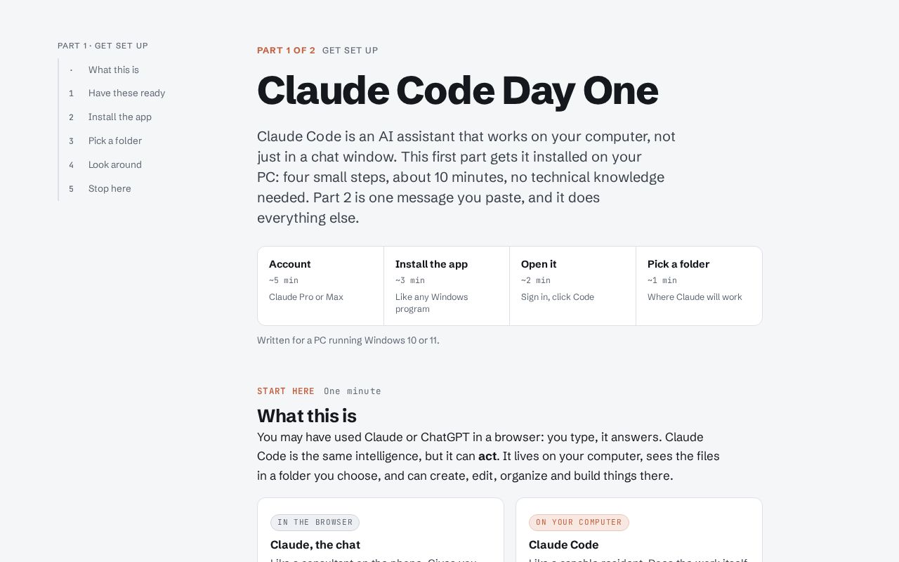 Preview of Claude Code Day One