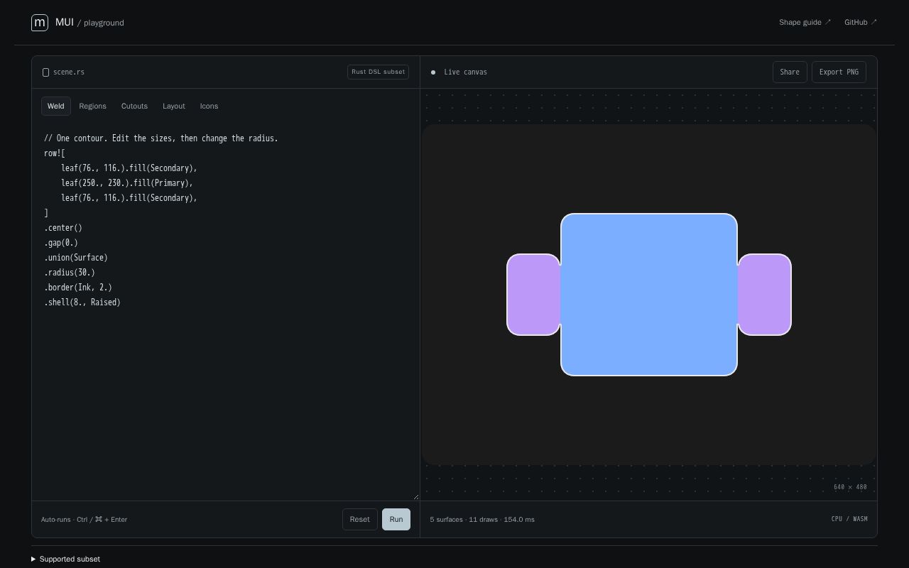 Preview of MUI