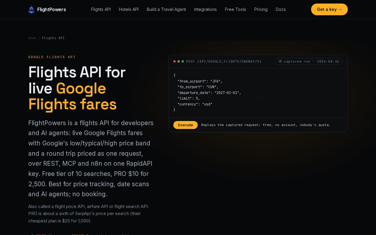 Preview of Google Flights Api Python