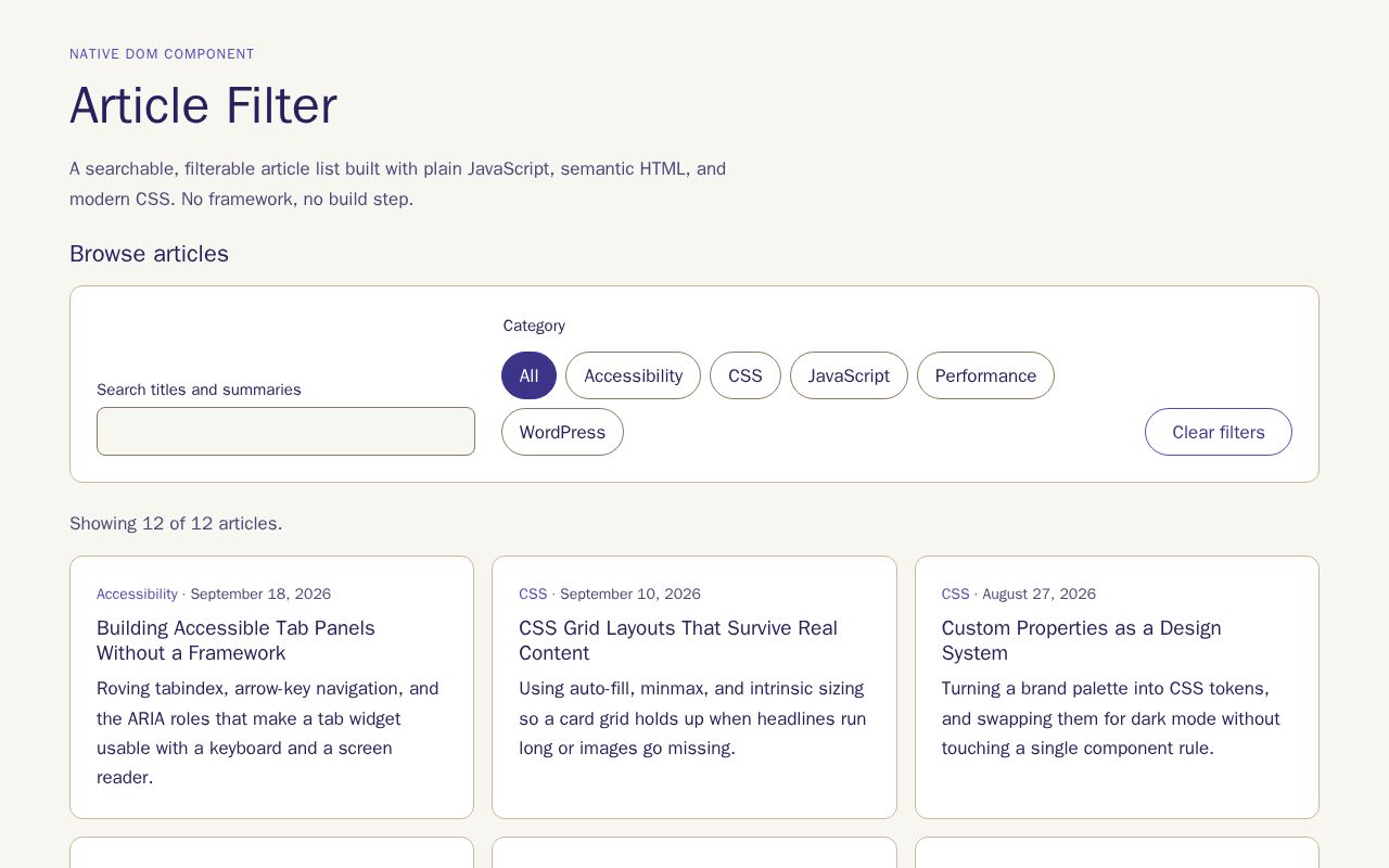 Preview of Article Filter