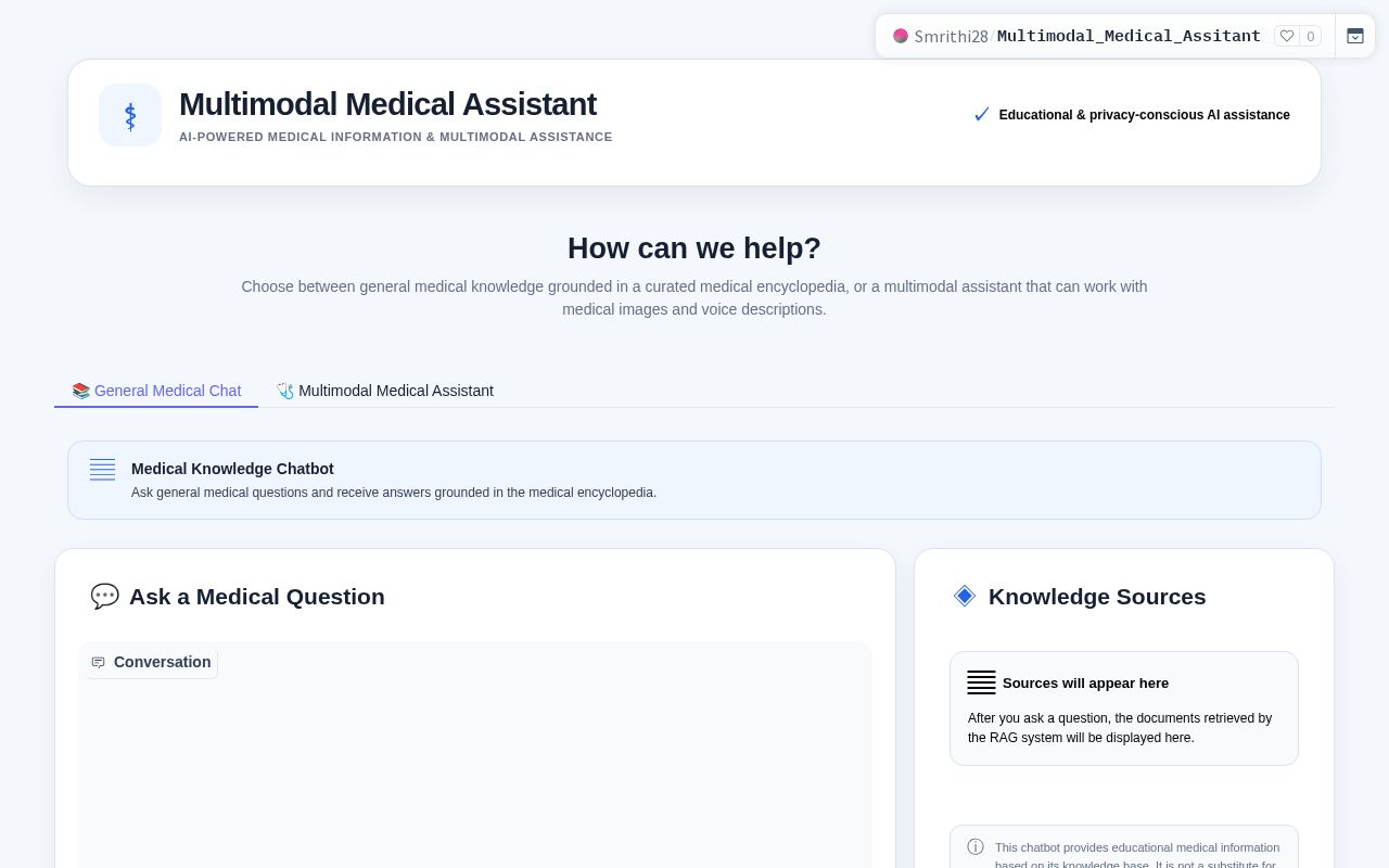 Preview of Multimodal Medical Assitant