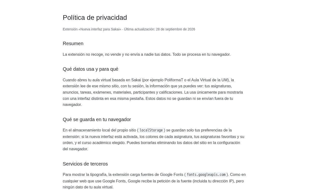 Preview of Sakai Nueva Interfaz