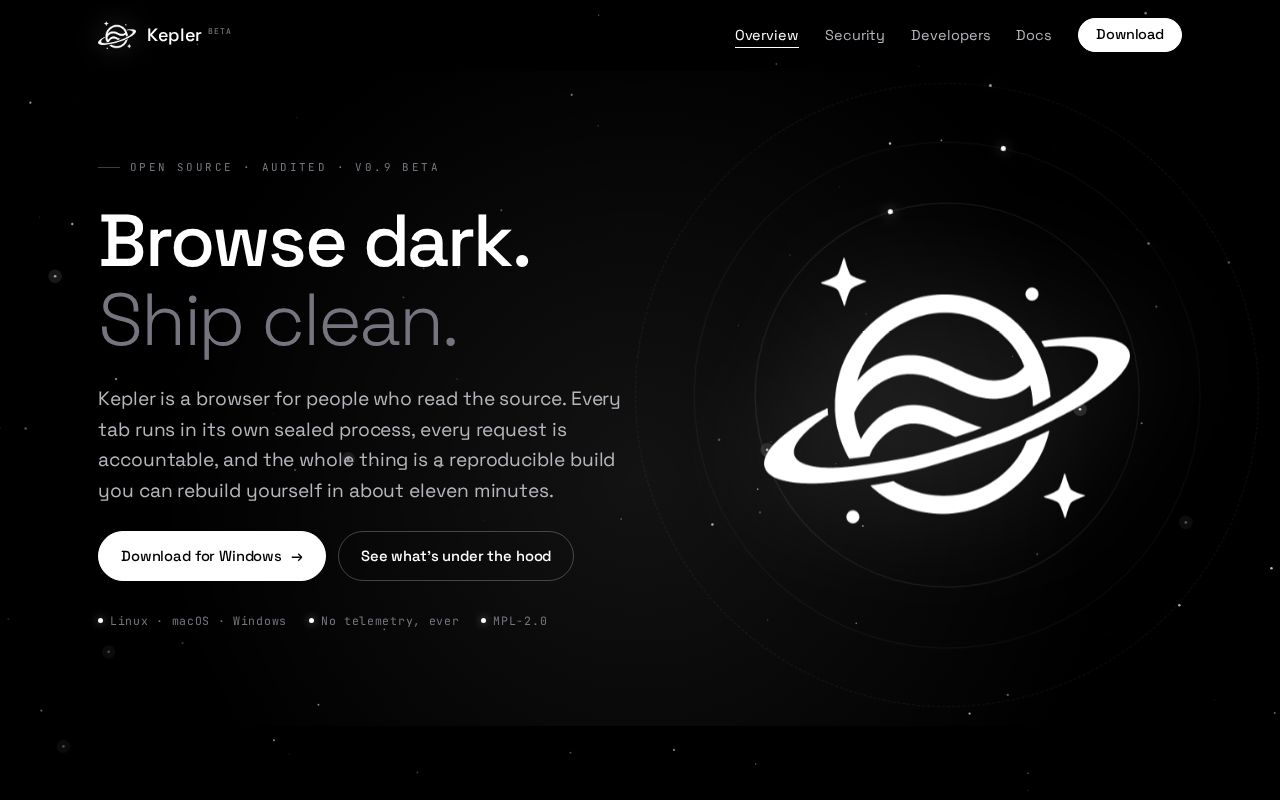 Preview of Kepler Download Website