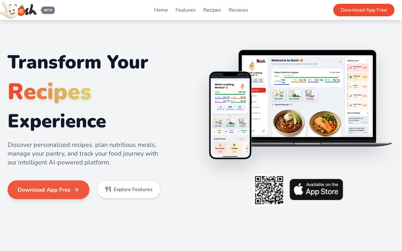 Preview of Nosh - AI Powered Kitchen Companion