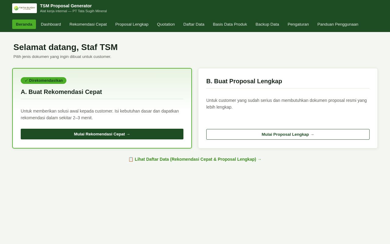 Preview of Tsm Proposal Generator