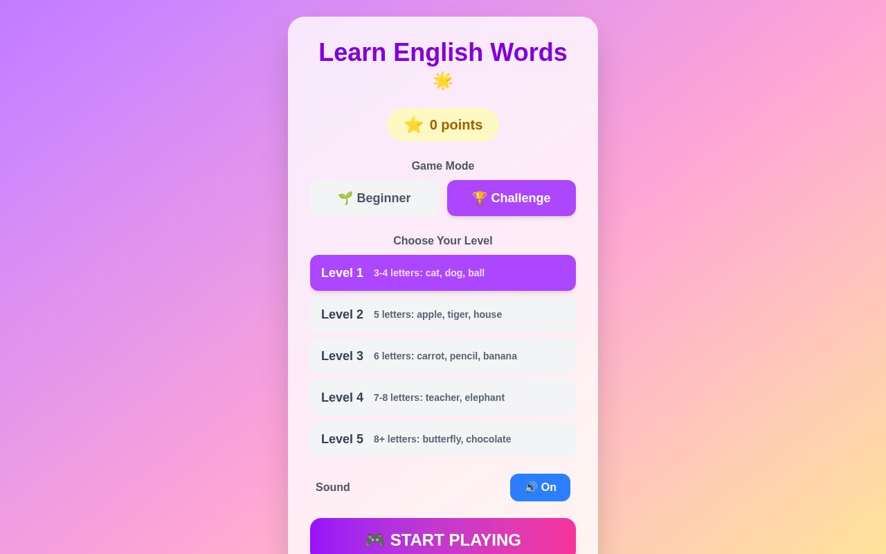 Preview of English Words Learn