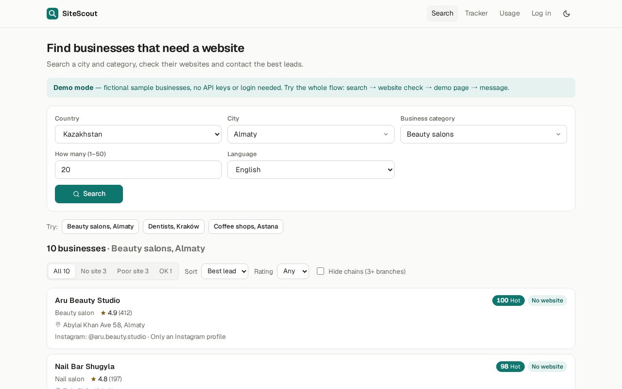 Preview of Sitescout